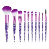 Kit 10 Peças Pincéis Maquiagem Viagem Passeios Com Estojo