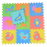 Kit 10 Peças Tapete Tatame Colorido Infantil 30x30 7mm Com Desenho