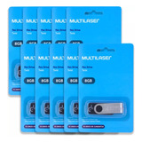 Kit 10 Pen Drive 8gb Multilaser Preto Original Lacrado