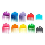 Kit 10 Pente Máquina Disfarce Corte Cabelo Colorido Plastico