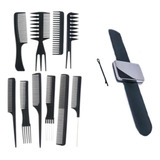 Kit 10 Pentes Profissionais + Pulseira Para Grampos Com Imã
