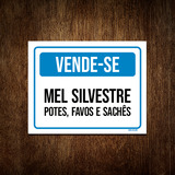 Kit 10 Placa Vende-se Mel Silvestre Potes Favos Sachês