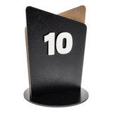 Kit 10 Porta Comanda Número Para Mesa Mdf Preto Controle Bar
