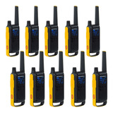 Kit 10 Rádio Comunicador Motorola T470 Br Talkabout Uhf Ht