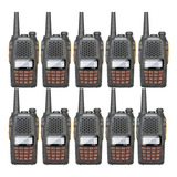 Kit 10 Radio Ht Walk Talk Dual Band Uhf Vhf Fm Baofeng Uv6r