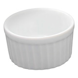 Kit 10 Ramekin Grande Gateau 200 Ml Porcelana Ref 287 Cor Branco Canelado