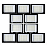 Kit 10 Refletor Led 400w Holofote Prova De Água Bivolt Frio Cor Da Carcaça Preto Cor Da Luz Branco-frio 110v/220v