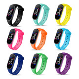 Kit 10 Relogio Bracelete Pulseira Digital Led Sport Correia Sortido Bisel Sortido Fundo Sortido