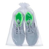 Kit 10 Sacos Organza 30x40 Branco Maternidade Lembrancinhas