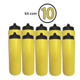 Kit 10 Squeeze Tipo Gatorade 1lt Rythmoon Liso Amarelo/preto