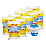 Kit 10 Tabletes Cloro Genclor Genco T200 200g 1 Clorador Piscina