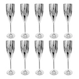 Kit 10 Taça Metalizada Champagne Acrílico Festa Prata 180ml