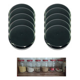 Kit 10 Tampas Plástica Pretas 110 Mm Para Pote Palmito