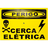 Kit 10 Un. Placa Perigo Cerca Elétrica + 35 Un.isolador Maia