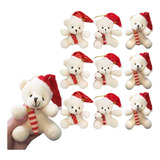Kit 10 Urso Branco Pelúcia Enfeite Decoração Árvore De Natal