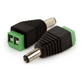Kit 100 Conector P4 Macho Com Borne Para Cftv E Led