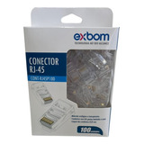 Kit 100 Conector Rj45 Cabo Rede Lan Plug Ethernet Cat5e 24h