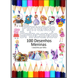 Kit 100 Desenhos Para Pintar E Colorir - Tema Meninas - Folha A4 Inteira! 1 Por Folha! - #0016