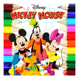 Kit 100 Desenhos Para Pintar E Colorir Mickey Mouse - Folha A4 Inteira! 1 Por Folha! - #0052