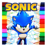 Kit 100 Desenhos Para Pintar E Colorir Sonic - Folha A4 Inteira! 1 Por Folha! - #0139