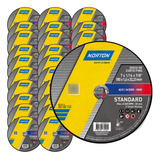 Kit 100 Discos De Corte Inox 7 Pol X 1,6mm Standard Norton Cor Amarelo
