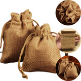Kit 100 Saco Juta 7x9cm Saquinho Joias Lembrancinhas Organza