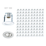 Kit 100 Spots Embutir Gesso E27 Para Lampada Bulbo Led C619