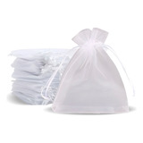 Kit 100 Un Saco Organza Saquinho 10x15 Branco Lembrancinha