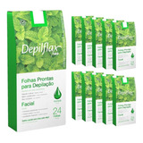 Kit 10un Cera Depilatória Facial Em Folhas Hortelã Depilflax