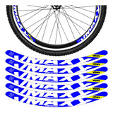 Kit 12 Adesivos Bike Roda Aro 24 26 29 Vbrake Vmaxx Azul Jg