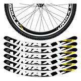 Kit 12 Adesivos Bike Roda Aro 24 26 29 Vbrake Vmaxx Preto Jg
