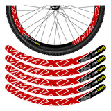Kit 12 Adesivos Bike Roda Aro 26 29 Dh Freio Disco Vermelho