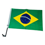 Kit 12 Bandeira Do Brasil Para Vidro Do Carro Em Poliéster