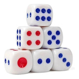 Kit 12 Dados Brancos 6 Faces Quadrado 13mm Jogos Diversão