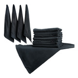 Kit 12 Panos De Prato Preto Artesanato Pano Gourmet 68x50cm