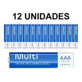 Kit 12 Pilha Palito Recarregável Multilaser 3 Cartelas Orig