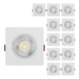 Kit 12 Spot Led 5w Direcionável Embutir Quadrado Luz Quente 110v/220v (bivolt)