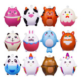 Kit 12 Squishy Bichinhos Macio Anti Stress De Apertar Mochi Cor Colorido
