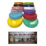 Kit 12 Tampas Plástica 110 Mm Para Pote Palmito Sortidas