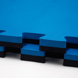 Kit 12 Tapetes Eva 100x100x3cm Preto E Azul * Promoção