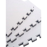Kit 12 Tatames Tapete Eva 50x50x4cm 40mm Bicolor Cinza Preto