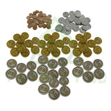 Kit 120 Moedas Genéricas Para Jogos Tabuleiro Board Game Rpg