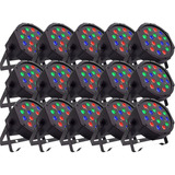 Kit 15 Canhao De Led 18 Leds 1w Rgb Dmx Iluminacao Dj Festa