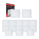 Kit 15 Luz Branca 6500k Branca 22x22 18w Quadrada - Avant Cor Branco 110v/220v