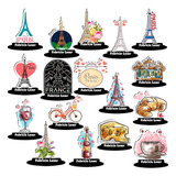 Kit 16 Apliques De Mesa Torre Eiffel Mdf Crú Festa Paris