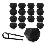 Kit 16 Capa De Parafuso Preta Roda Chave 17 Sextavada