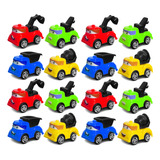 Kit 16 Carrinhos Obras Caçamba Escavadeira Betoneira Guincho