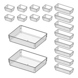 Kit 18 Organizadores Acrílico Cristal Modular Para Maquiagem