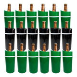 Kit 18 Porta Garrafas Térmico Preto Verde Para Cerveja 600ml