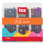 Kit 19 Caneta Super Fina Tris Vibes Estações Fine Line 0.4mm